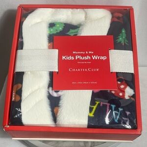 Charter Club Mommy & Me Kids Plush Wrap Christmas Holiday Fleece One Size NWT